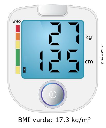 BMI 27 kg och 125 cm på BMI-kalkylatorn