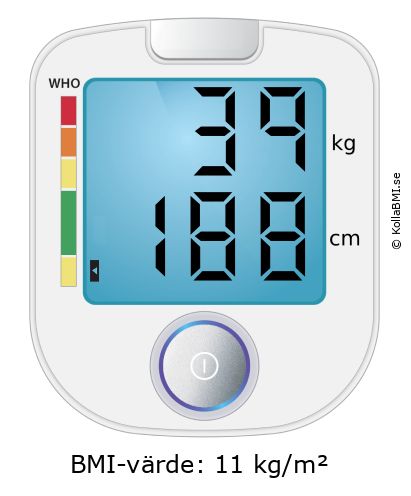 BMI 39 kg och 188 cm på BMI-kalkylatorn