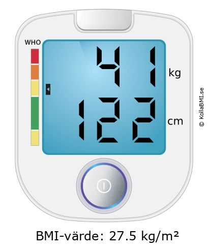 BMI 41 kg och 122 cm på BMI-kalkylatorn