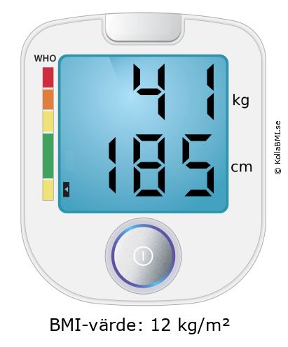 BMI 41 kg och 185 cm på BMI-kalkylatorn