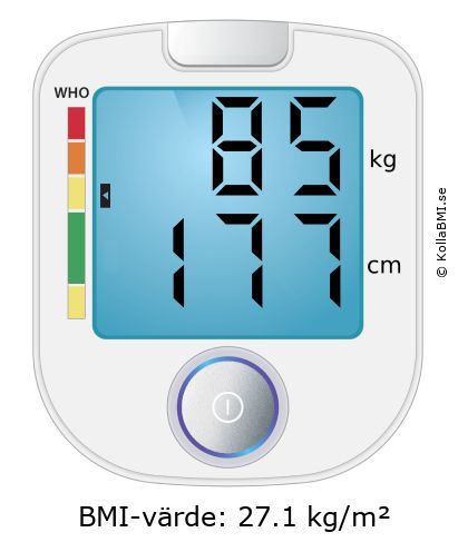 BMI 85 kg och 177 cm på BMI-kalkylatorn