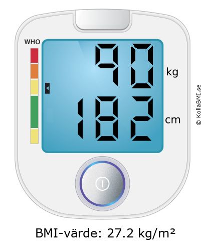 BMI 90 kg och 182 cm på BMI-kalkylatorn