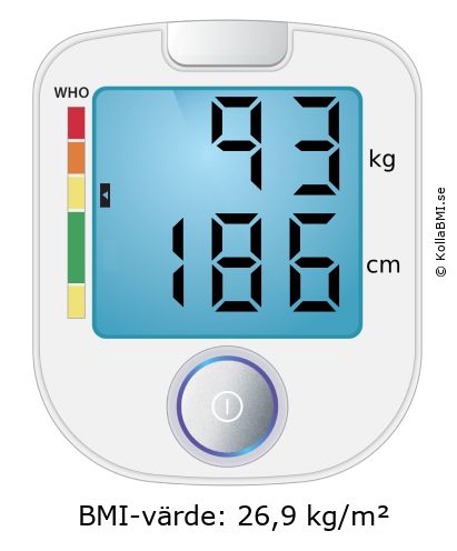 BMI 93 kg och 186 cm på BMI-kalkylatorn